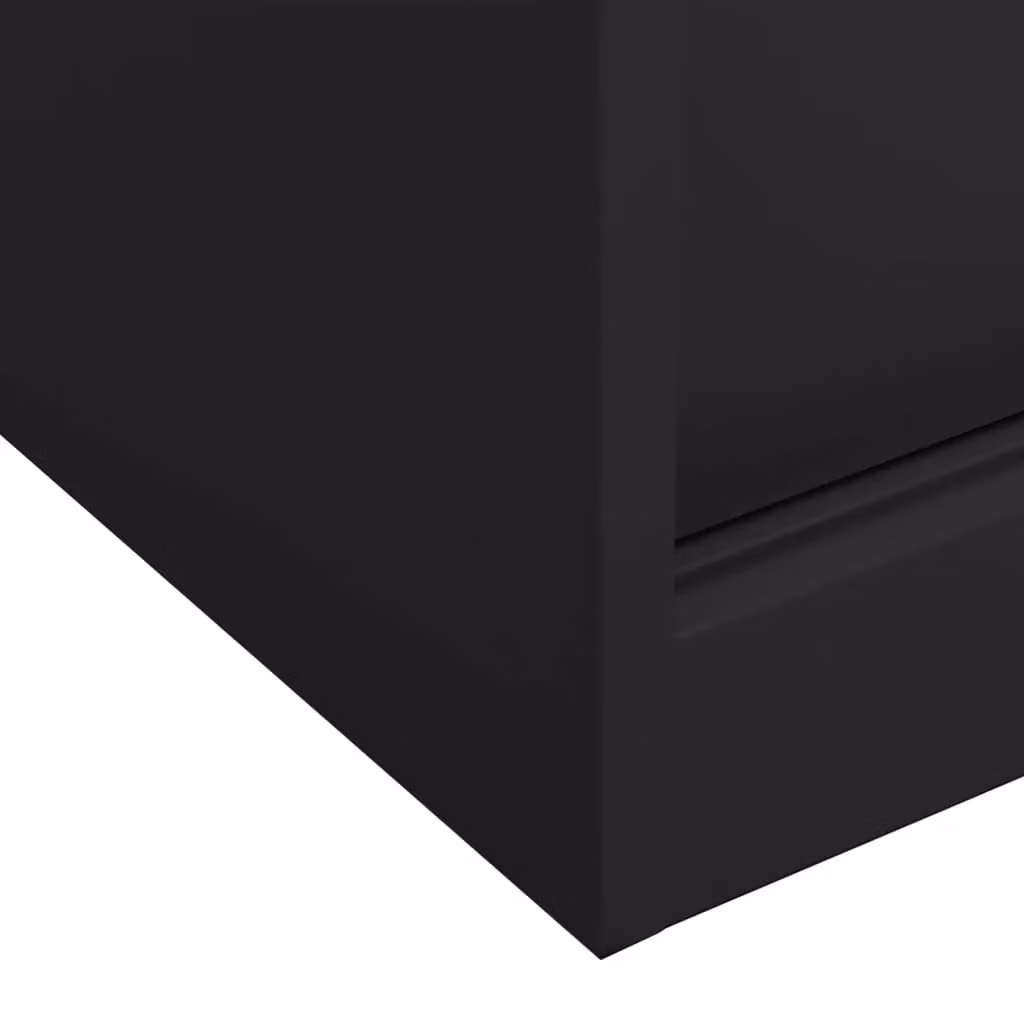 Berkfield Modern Home Office Cabinet in Anthracite and Black with Sliding Doors and Lock, W/D/H: 90 x 40 x 90 cm – 2
