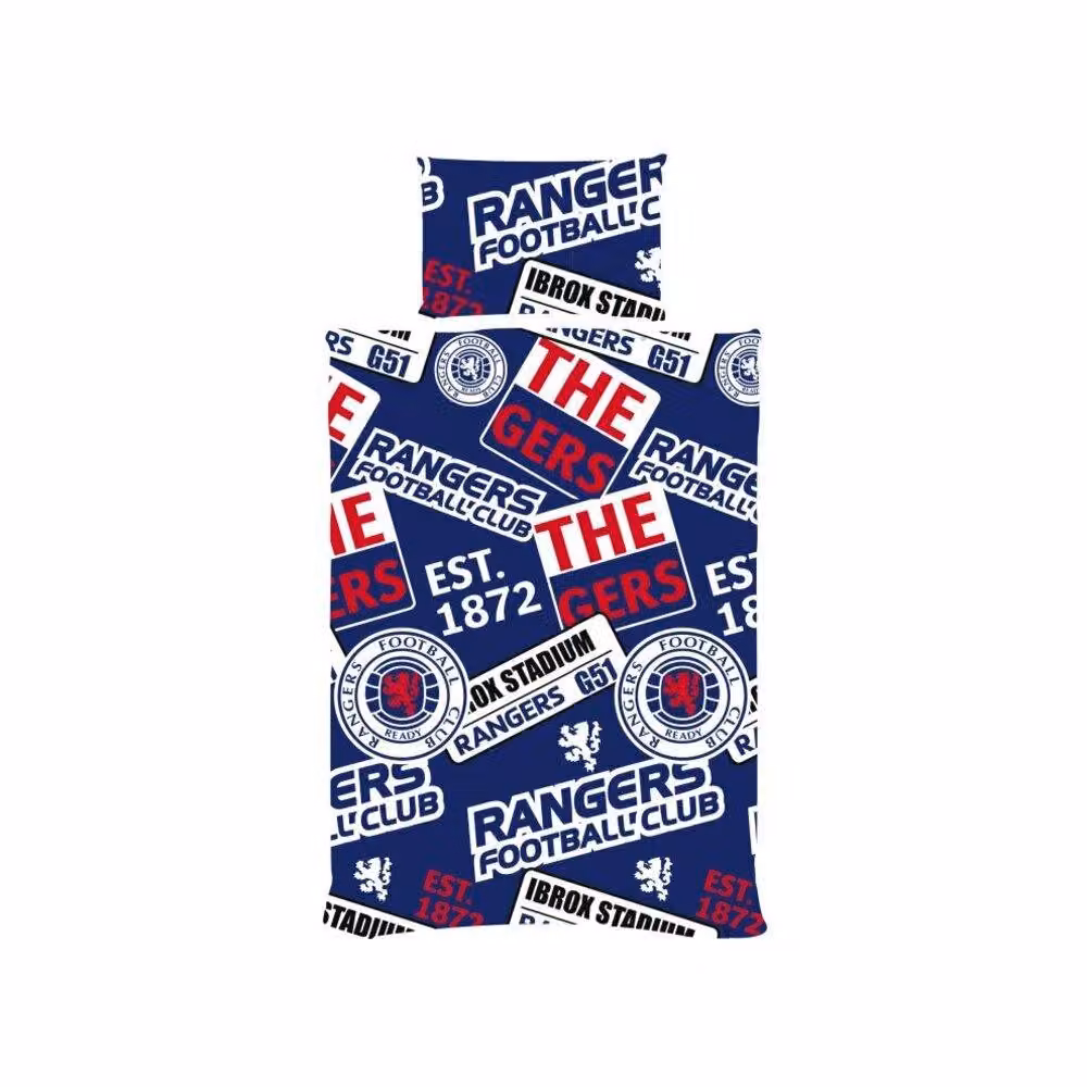 Rangers FC Licensed Duvet Cover and Pillowcase Set in Blue, W: 140 cm x H: 200 cm – 2
