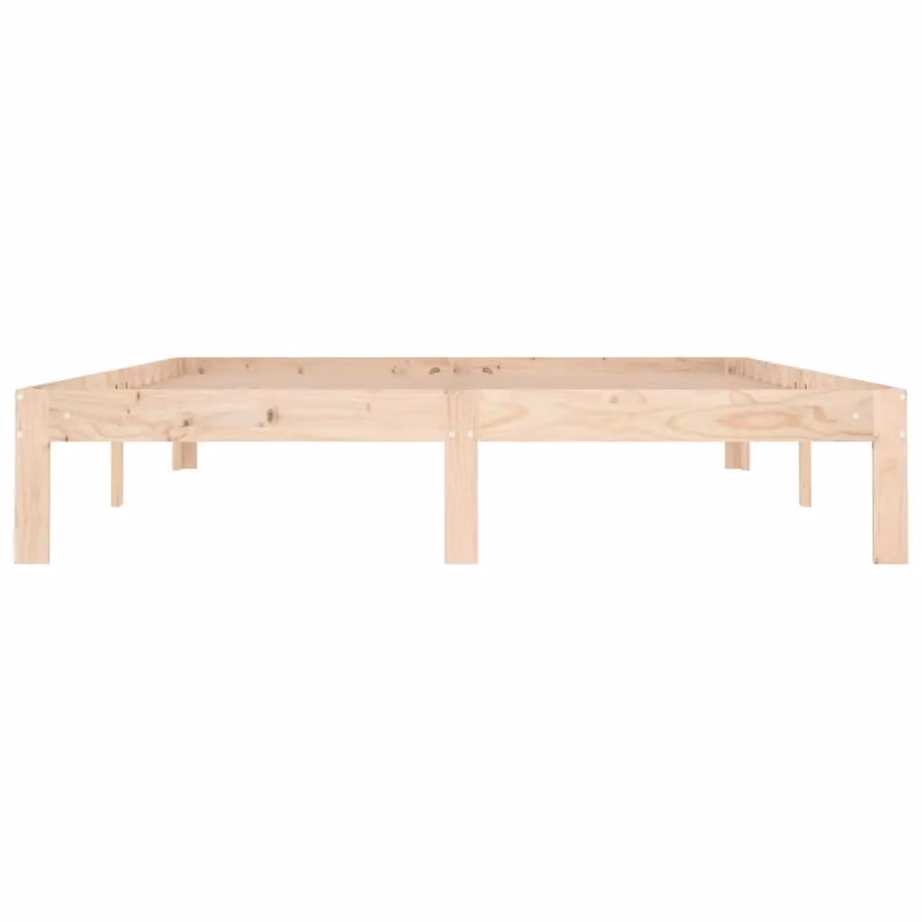 Berkfield Home King Size Solid Pine Wood Bed Frame, Brown, W/D/H: 150 x 200 cm