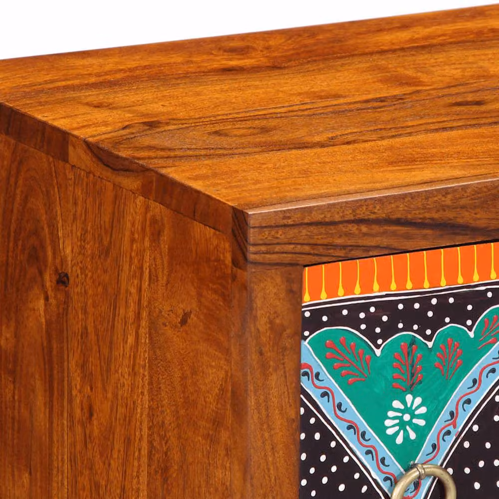 Berkfield Home Multicolour Acacia Solid Wood Sideboard W/D/H: 50 x 35 x 60 cm – 4