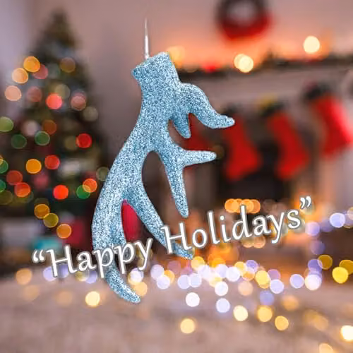 VFM e-Store Hanging Stag Antler Christmas Tree Ornament, Ice Blue, H 17 cm x W 7 cm x D 2.5 cm – 4