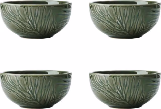Mikasa Jardin 4-Piece Green Floral Stoneware Dip Bowl Set, Diameter: 10 cm – 8