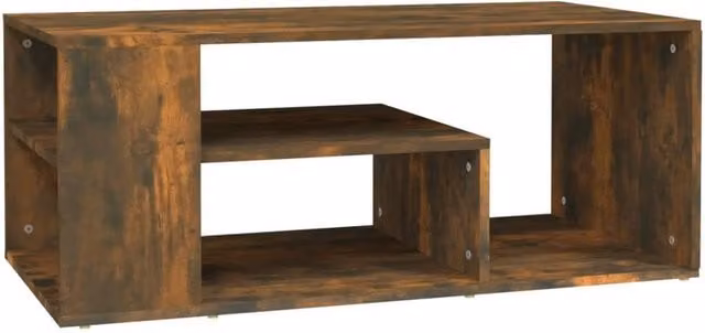 Berkfield Home Smoked Oak Coffee Table in Brown, W/D/H: 100 x 50 x 40 cm
