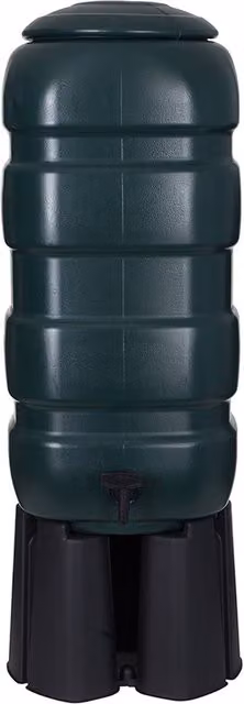Whitefurze 100 l Green Freestanding Rain Barrel Kit with Stand and Connectors – 6