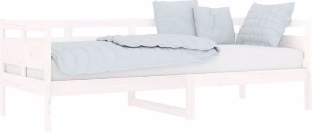 Berkfield Home Beautiful Day Bed in White Lacquered Solid Pine Wood, W/D/H: 200 x 80 x 66 cm