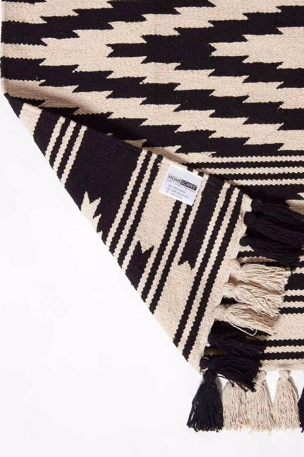 Homescapes Dinan Black & White Cotton Kilim Rug, W/D/H: 120 x 170 cm – 5