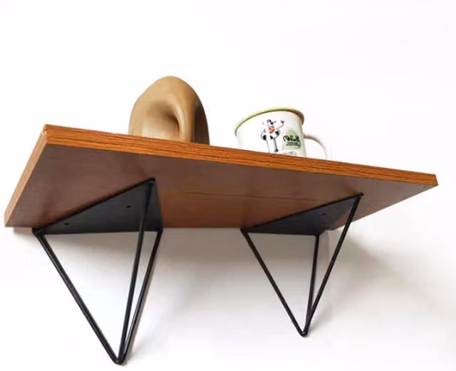 Garden Sanctuary 2 Piece Matt Black Steel and Iron Wall-Mounted Shelf Brackets