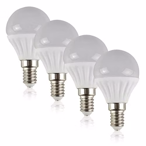 MiniSun Pack of 4 LED E14 Golfball Light Bulbs, 4W, 3000K Warm White – 1