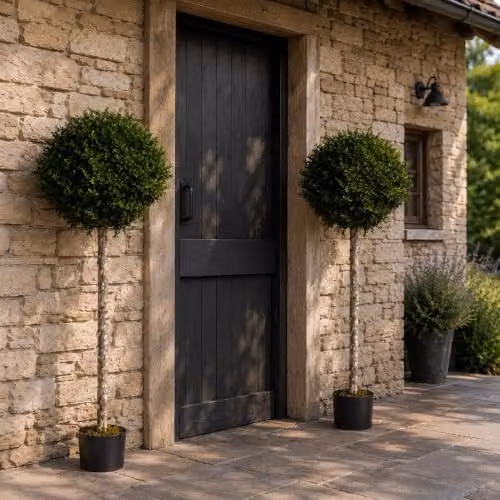 Leaf Design UK Pair of Green Artificial Topiary Trees, H 140 cm x W 50 cm x D 50 cm – 3