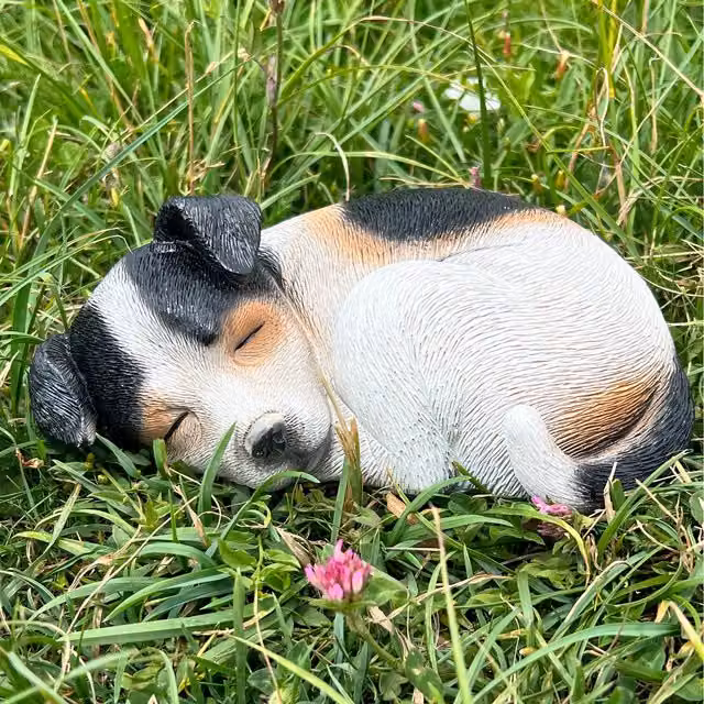 Farmwood Black Jack Russell Dog Garden Ornament in Resin