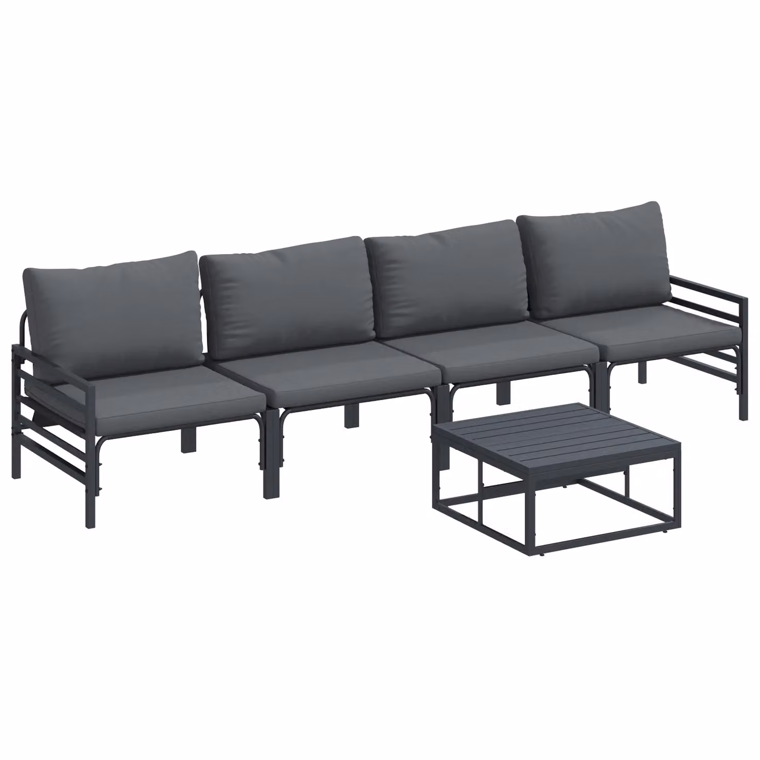 Berkfield Home 5 Piece Modern Garden Sofa Set in Anthracite Metal – 2