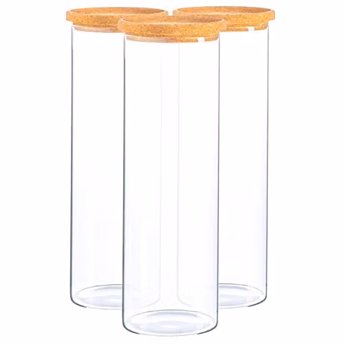Argon Tableware Scandi Glass Storage Jars with Screw Lids, 2 Litre, 3 Pack, Transparent – 1