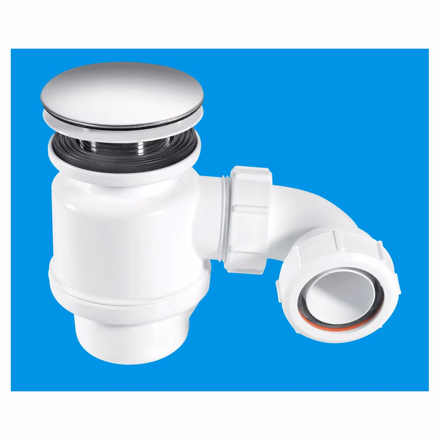 McAlpine STW8-M 50mm Resealing Shower Trap with 1 inch Stainless Steel Mushroom Cover in Silver or White – 3