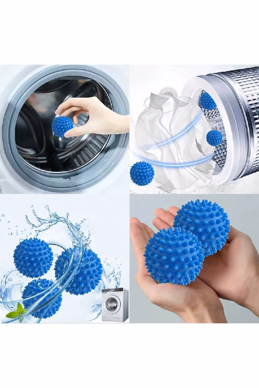 KDMD Reusable Tumble Dryer Balls for Softening Laundry, 4 Pack, Blue – 4