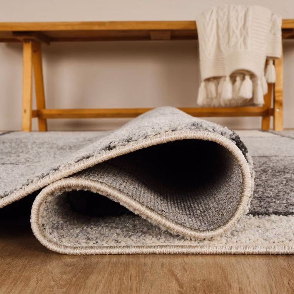 Desire Rugs Rhodes Modern Geometric Living Room Rug in Grey and Beige, W: 160 cm, D: 230 cm – 2