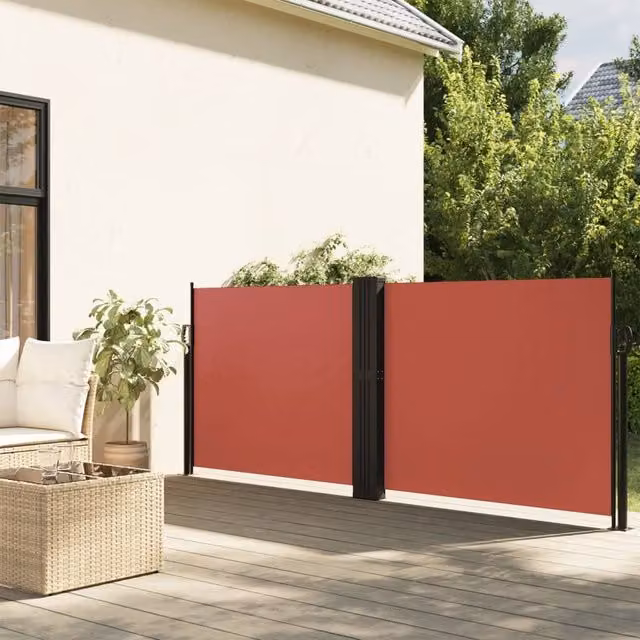 Berkfield Home Retractable Side Awning in Orange, W/H: 100 x 600 cm – 1