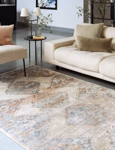 Asiatic Zola Lisar Abstract Modern Rug in Beige Mix