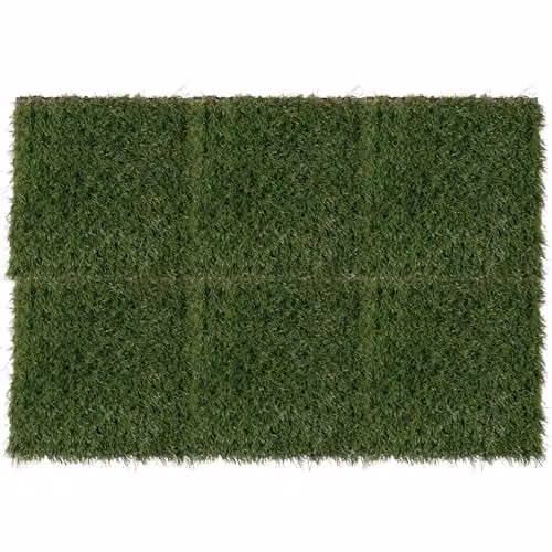 mysmartbuy Set of 6 Interlocking Artificial Grass Tiles in Green, W/D/H: 30 x 30 x 30 cm per tile