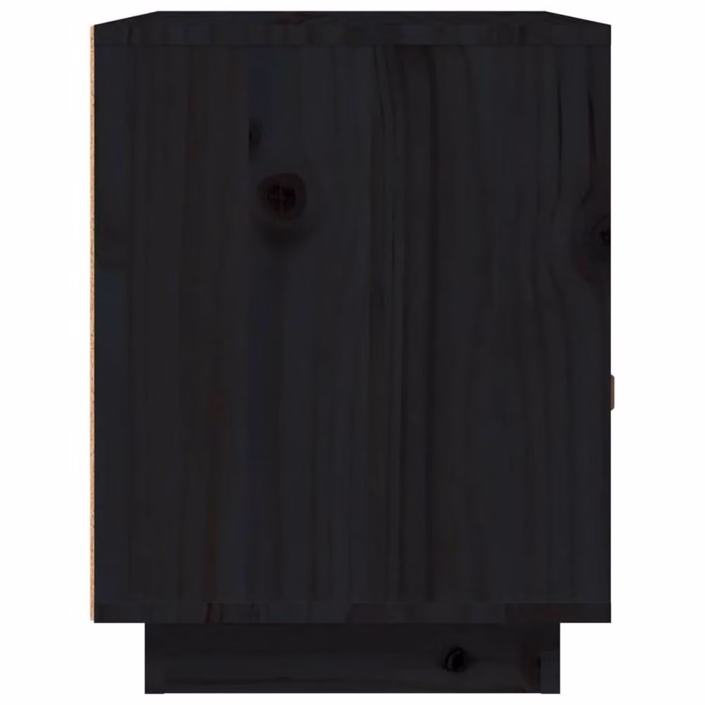 Berkfield Home Set of 2 Black Solid Wood Pine Bedside Cabinets, W/D/H: 40 x 34 x 45 cm – 7
