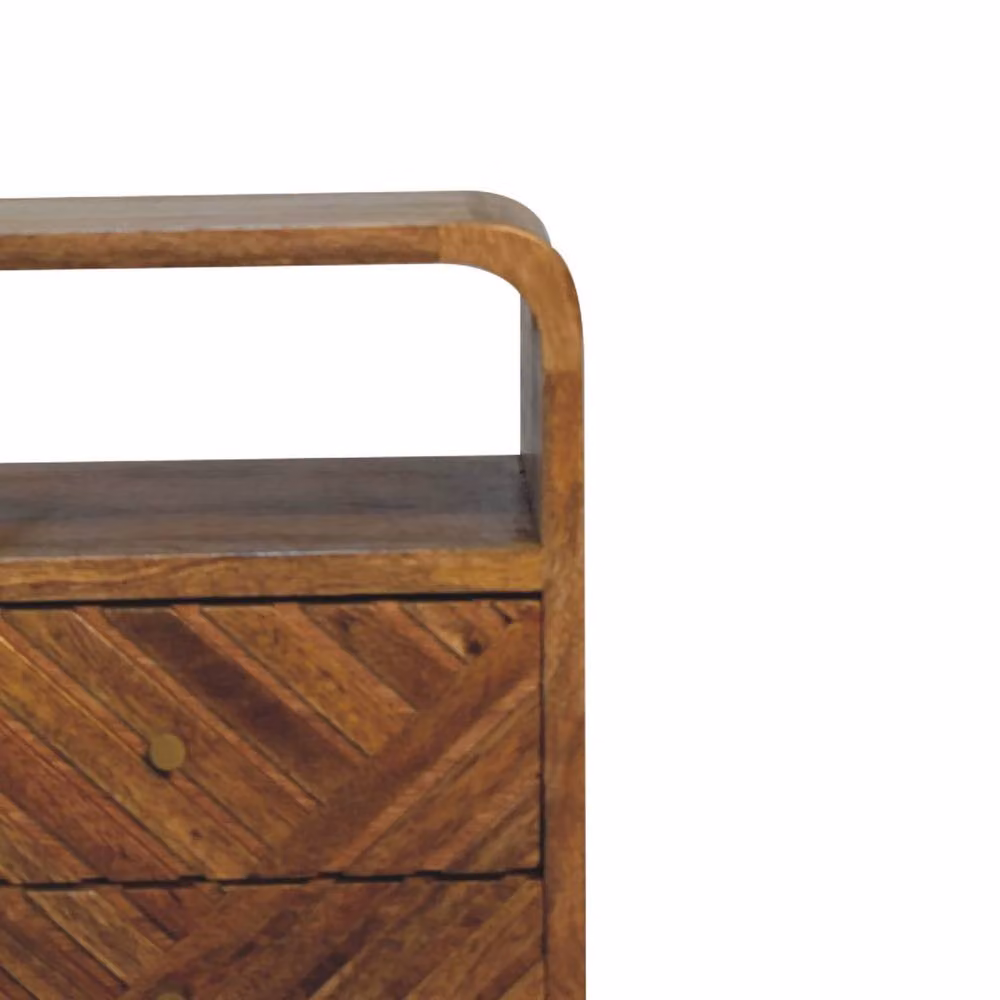 Wyld Haus Alberobello Small Curved Mango Wood Bedside Table in Brown – 3
