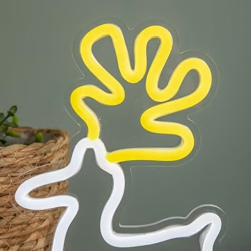 Samuel Alexander White Light Up Christmas Reindeer Table Top Neon Sign, 25cm – 3