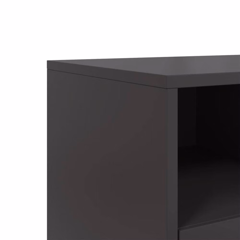 Berkfield Home Black Metal TV Cabinet W: 68 cm, D: 39 cm, H: 43.5 cm – 6