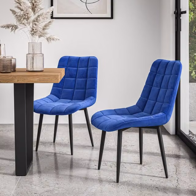More4Homes Nova Modern Blue Velvet Dining Chair Set of 6