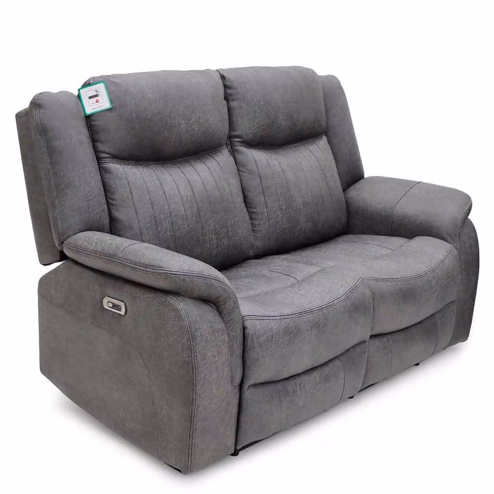 Furnishings For Less UK Lennox Grey Tech Fabric 2 Seater Sofa with USB and USB-C Charging – 5