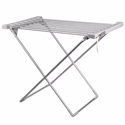 Daewoo Compact Foldable Heated Clothes Airer in Silver with 10kg Maximum Load – 1