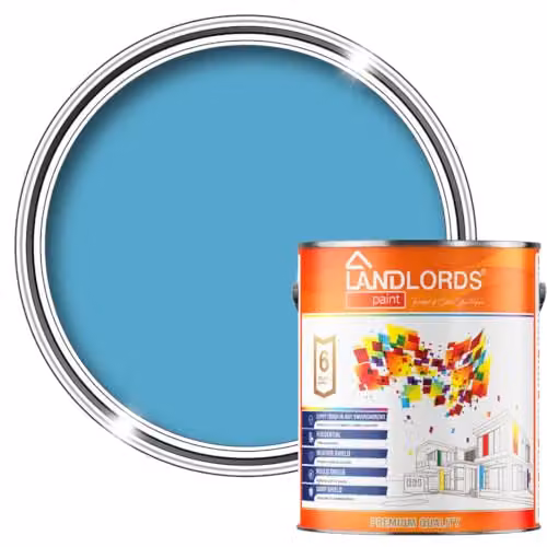 Landlords Ocean Blue Water-Based Weatherproof Wood Paint, 1 l