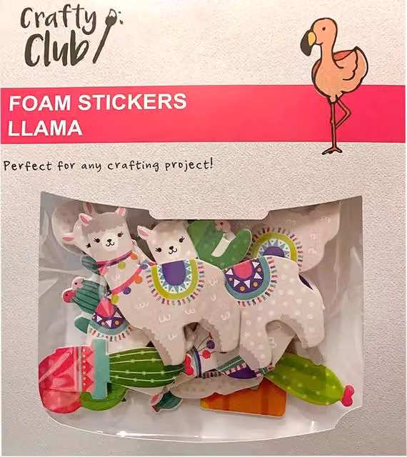 Crafty Club Multicolour Llama and Dinosaur Foam Stickers for Children