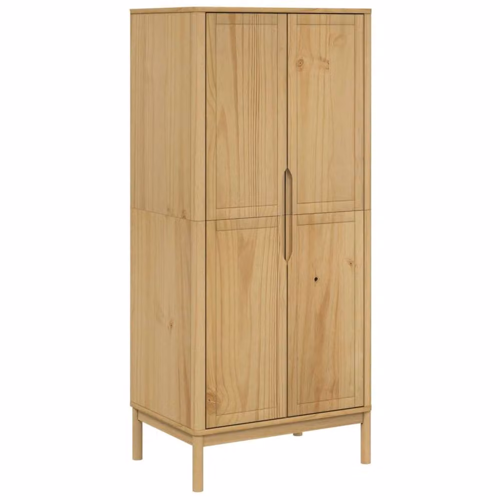 Berkfield Home Floro Wax Brown Solid Wood Pine Wardrobe W/D/H: 77 x 53 x 171 cm – 2