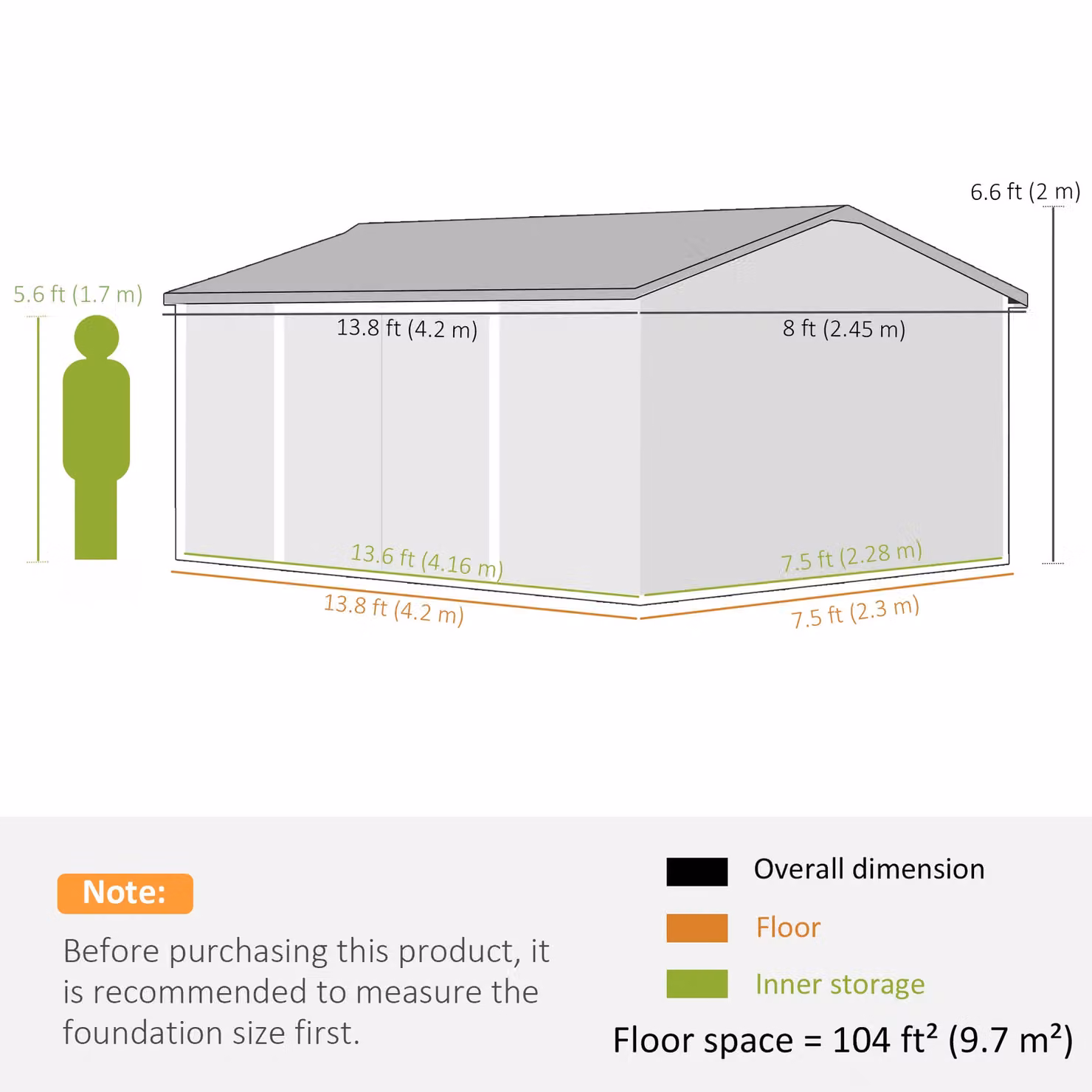 OUTSUNNY Pent Outdoor Garden Storage Shed in Grey Galvanised Steel – 3