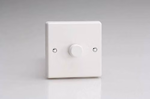 Varilight White Plastic 1-Gang Dimmer Switch