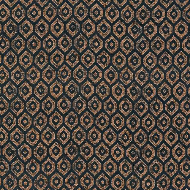 Terrys Mistral Fabric in Petrol and Gold