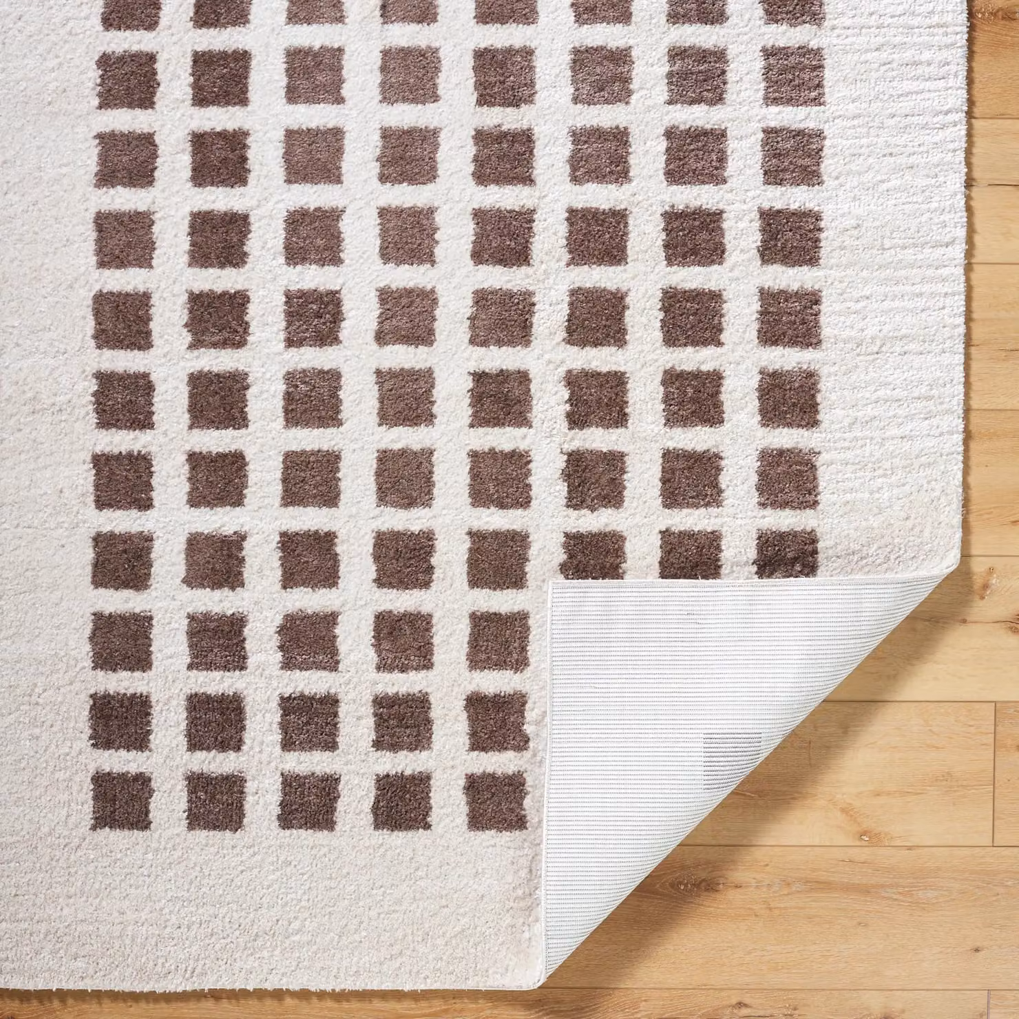 Livabliss Fossay Art Deco Machine Woven High Pile Washable Shag Rug in Dark Brown, W: 140 cm, L: 200 cm – 3