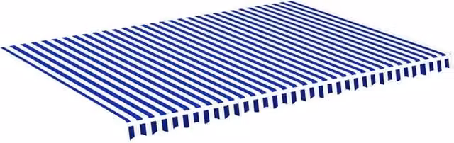 Berkfield Home Replacement Polyester Awning Fabric in Blue and White, W: 5 m, D: 3.5 m