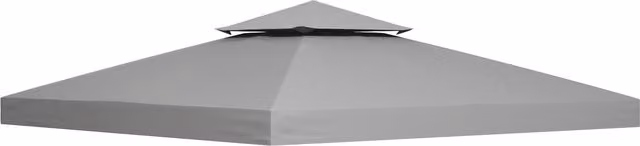 Outsunny Replacement Gazebo Canopy Roof Top Cover, Light Grey, 3 x 3 m – 1