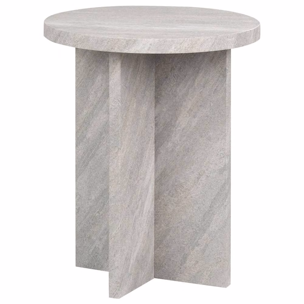 Wyld and Coco Grey Effect MDF Round Side Table – 2