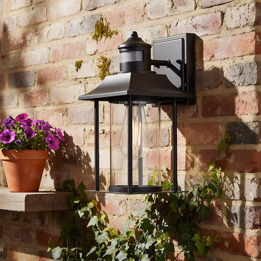 EONLION Black Outdoor LED Wall Light with PIR Motion Sensor and Aluminium Lantern Design for Garden and Terrace – 5