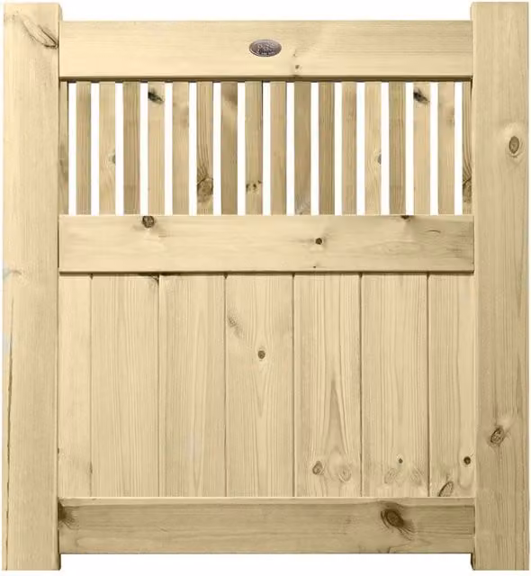Premier Garden Supplies URBAN Interlocked Tongue Groove Treated Garden Gate with Tuscany Trellis Top, Width: 90 cm