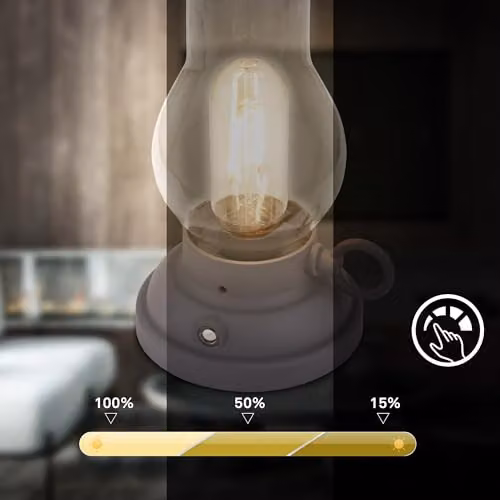 Briloner Rechargeable LED Table Lamp with Touch Dimming, IP44 Rated, Anthracite, W/D/H: 10.5 x 10.5 x 17.5 cm – 3