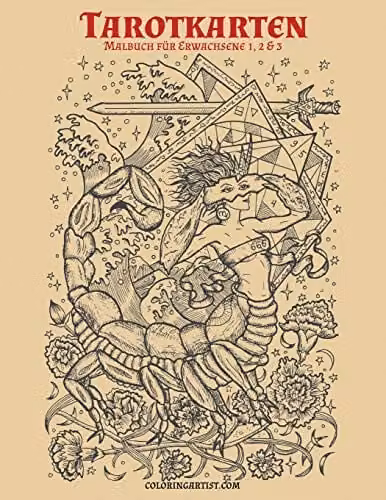 Tarot Cards Adult Colouring Book Volumes 1, 2 & 3 by Independently Published