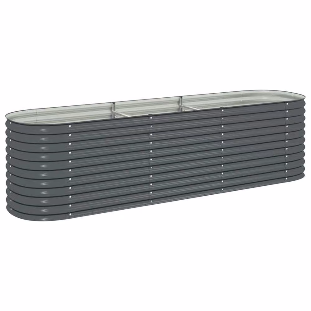 Berkfield Home Garden Raised Bed in Grey Galvanised Steel, W/D/H: 320 x 80 x 81 cm – 2