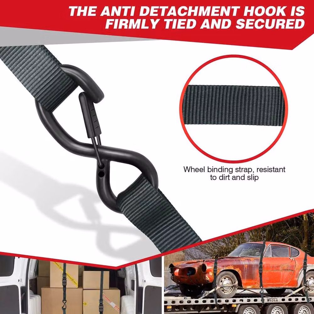 NESTLUNE 4-Pack Heavy Duty Ratchet Tie Down Straps, 25mm x 5m, Black – 5