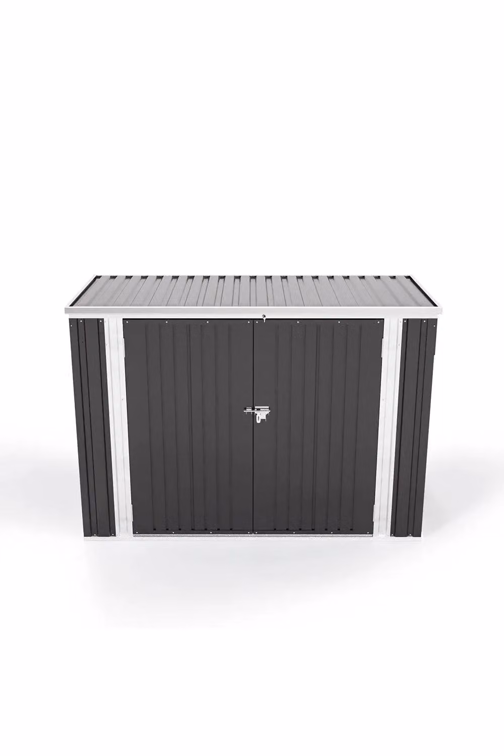 Garden Sanctuary Modern Steel Outdoor Bin Store Shed in Black, W/D/H: 130.0 x 105.0 x 176.0 cm – 3