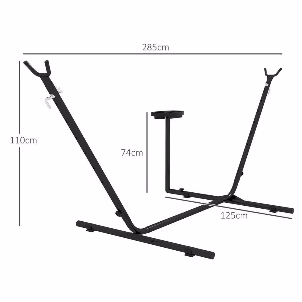 EONLION Black Metal Hammock Stand with Side Tray – 2