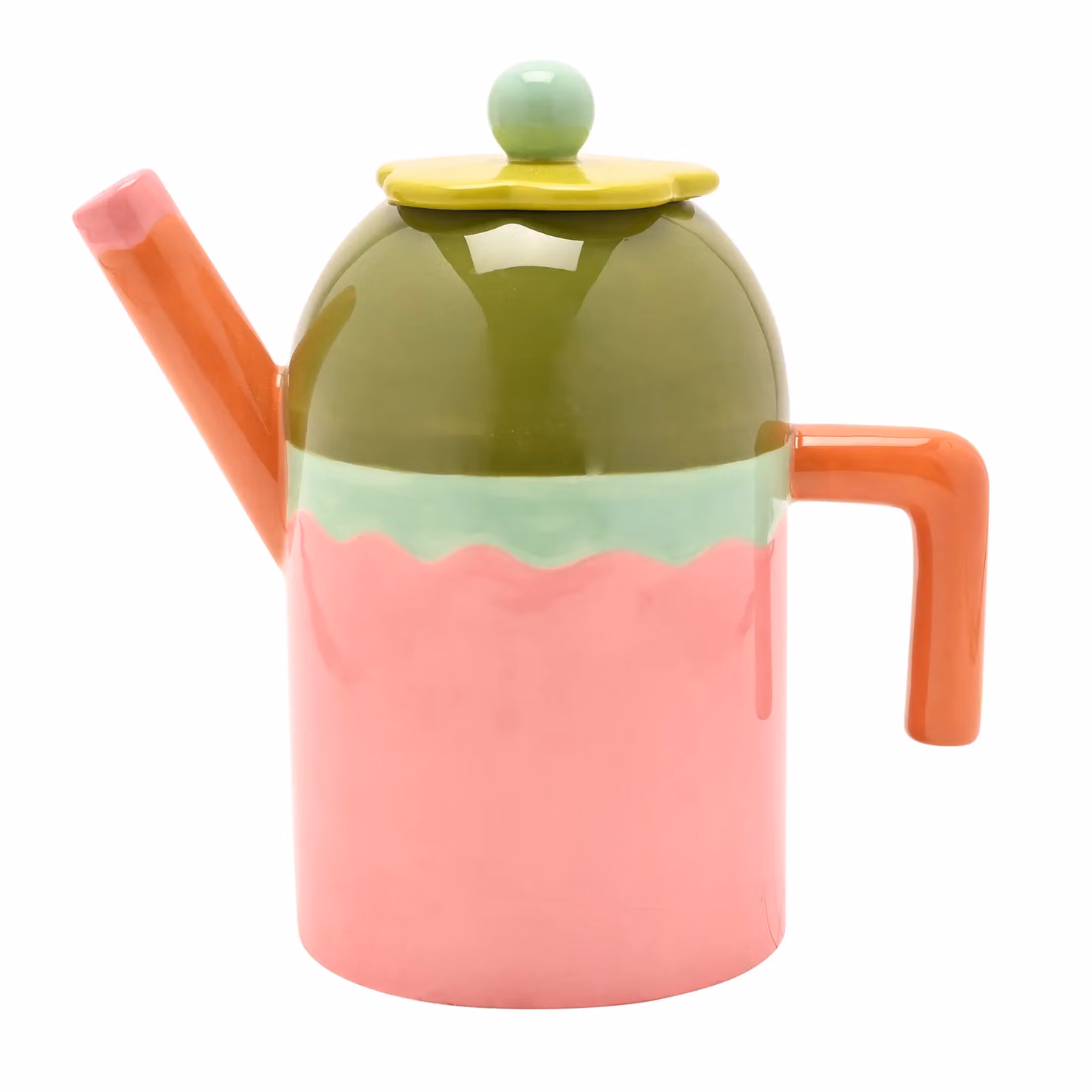 Raspberry Blossom Floral Ceramic Teapot in Multicolour – 2