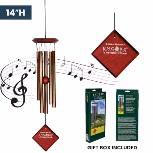 Woodstock Chimes Chimes of Mercury Wind Chime in Bronze, W/D/H: 7.62 x 7.62 x 35.0 cm – 8