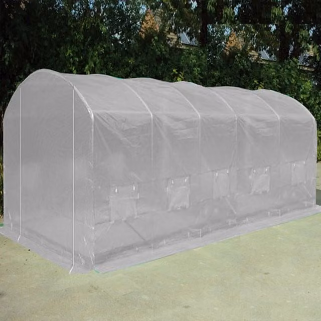 Crocodile Trading Ltd Pro Max Poly Tunnel Green House with Window, Green and White, W: 6 m, D: 3.5 m, H: 2.1 m
